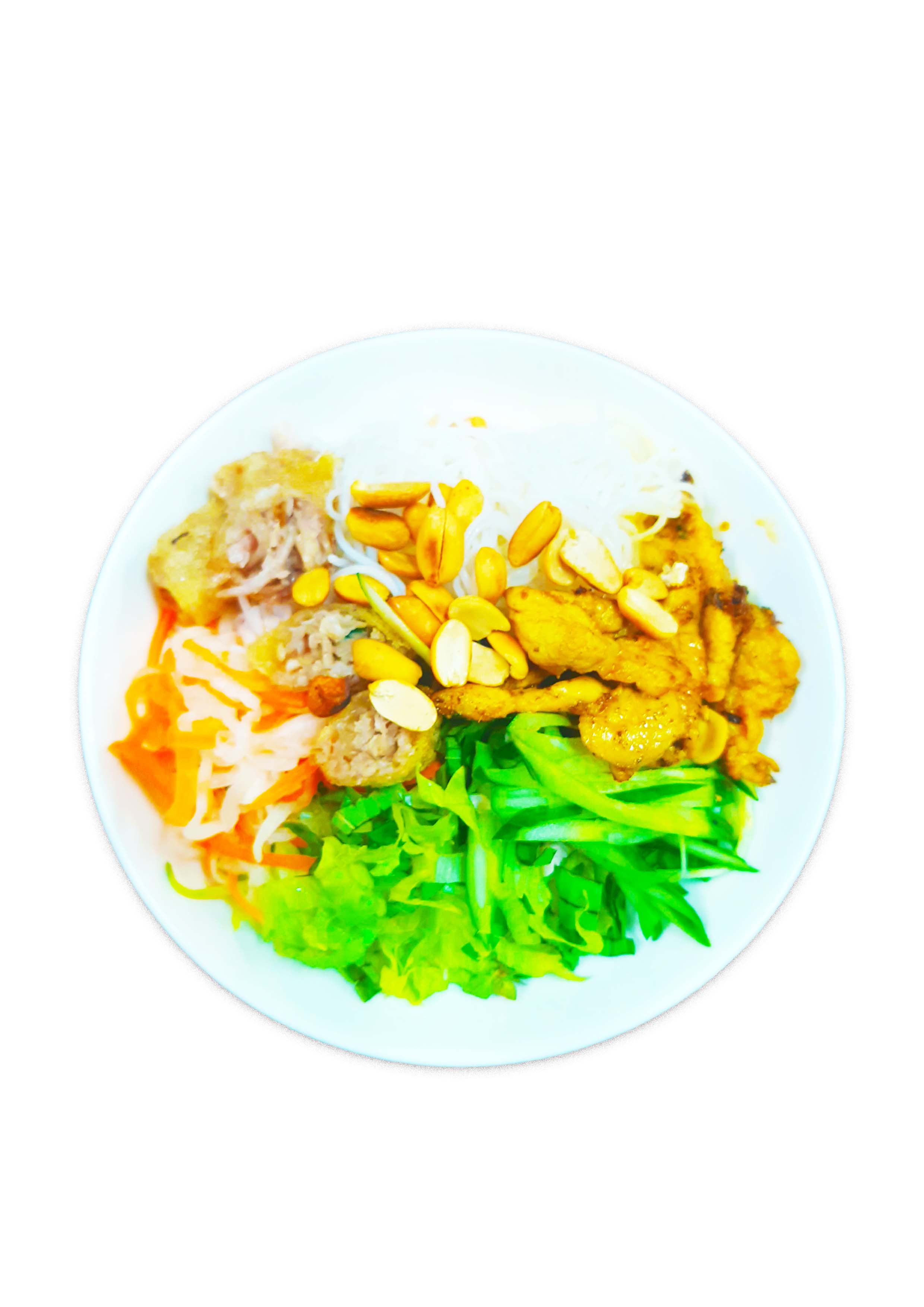 春捲涼拌乾麵 bún khô chả giò 