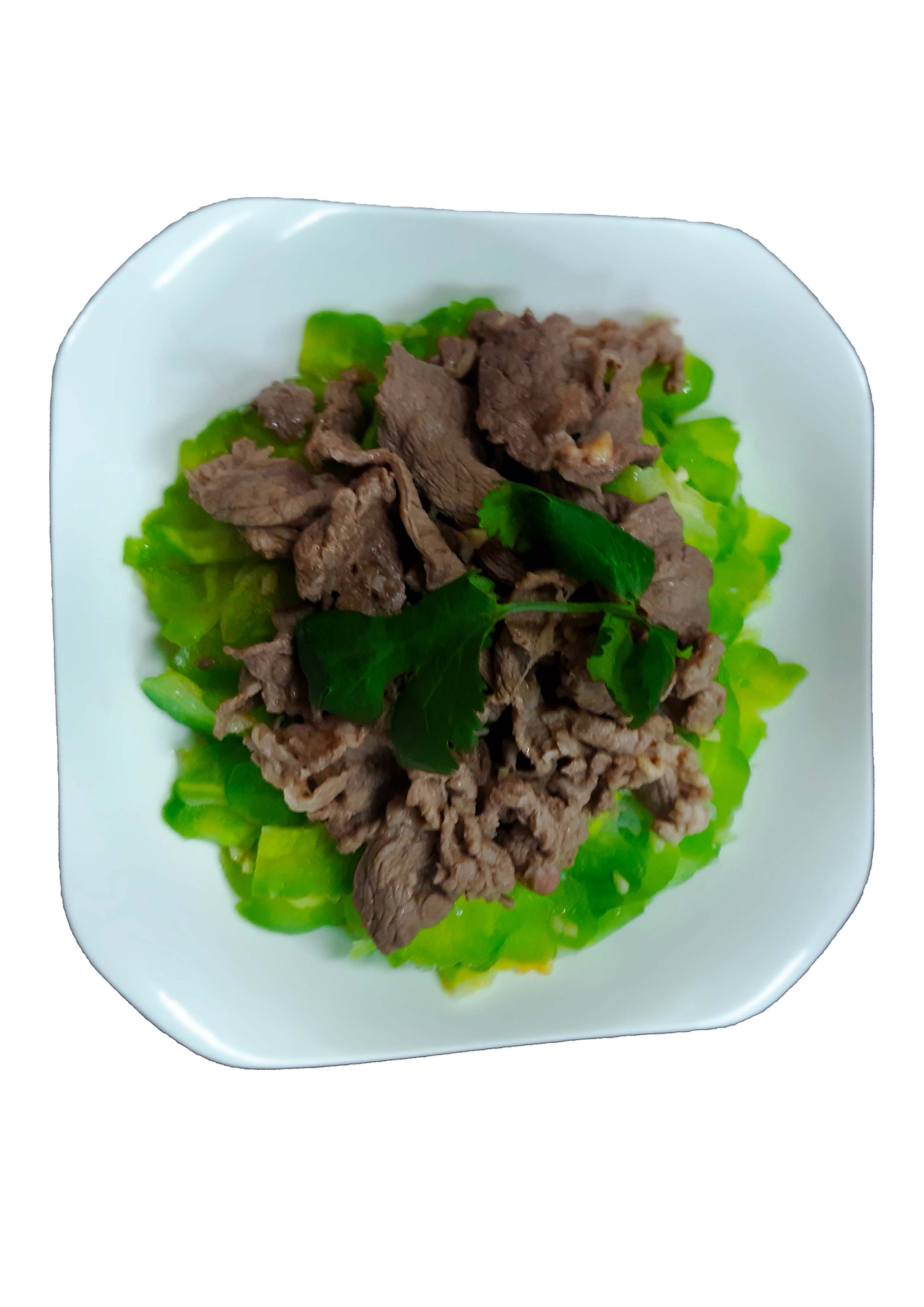 越式苦瓜炒牛肉 xào  thịt bò hu hoa 
