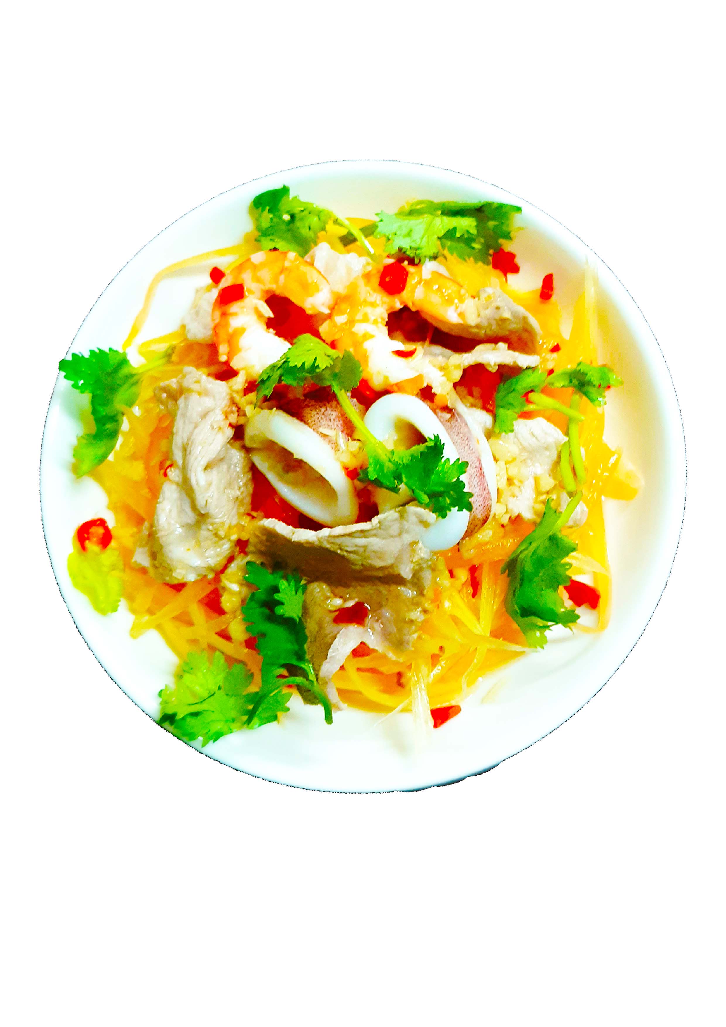 海鮮涼拌木瓜 goi du du hai  san